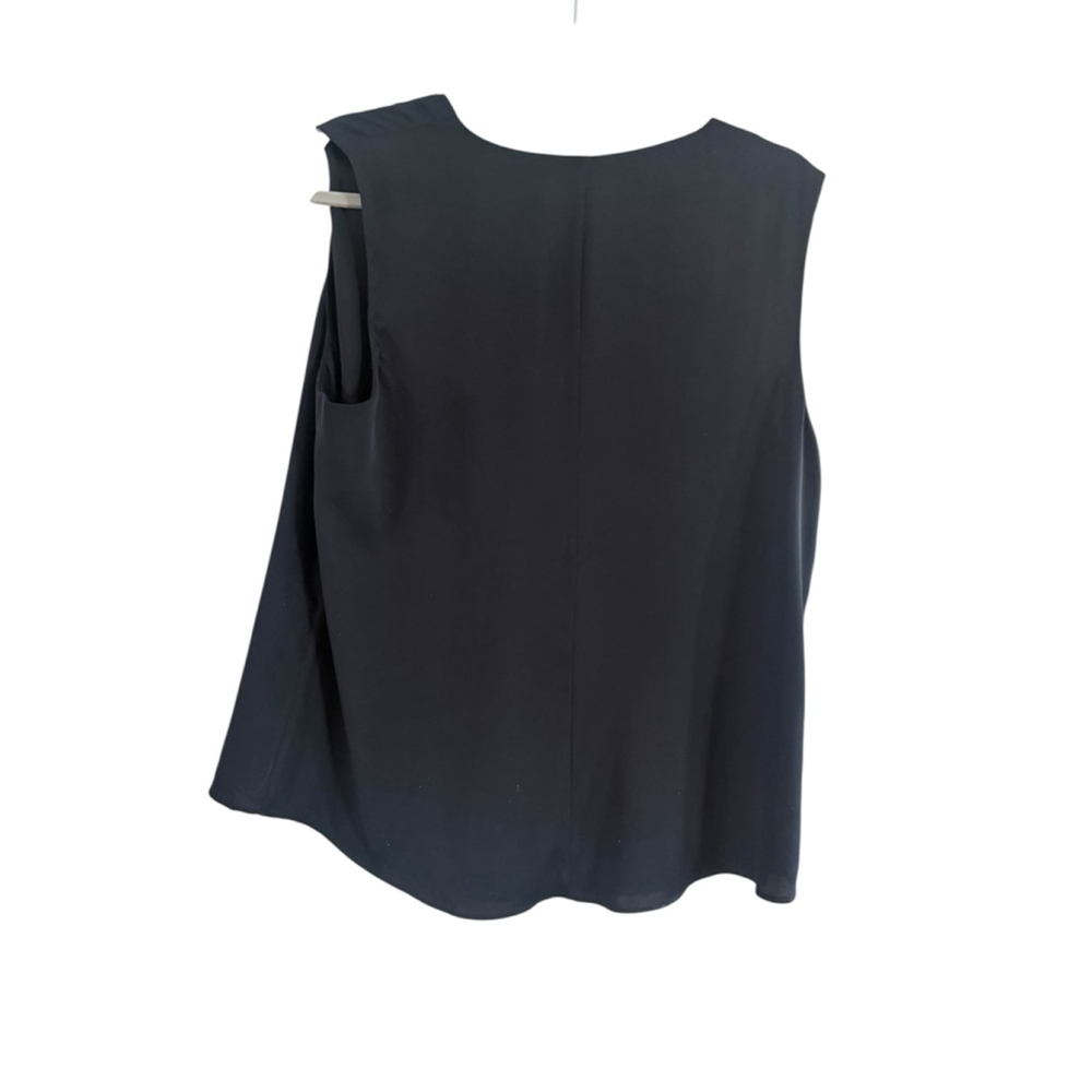 Women's White House Black Market Black Sleeveless V-Neck Tank Top Size 12 - Picture 10 of 10